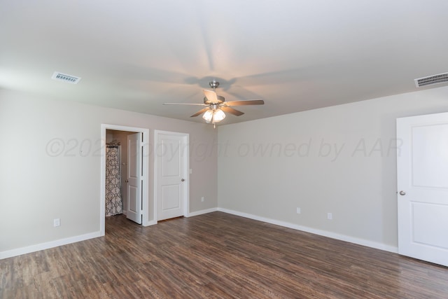 7701 Bellamy Dr, Amarillo, TX 79119 - unfurnished room featuring ceiling fan and dark wood finished floors