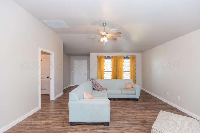 7701 Bellamy Dr, Amarillo, TX 79119 - living area with wood finished floors and ceiling fan