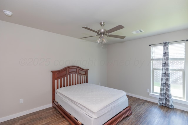 7701 Bellamy Dr, Amarillo, TX 79119 - bedroom with wood finished floors and a ceiling fan