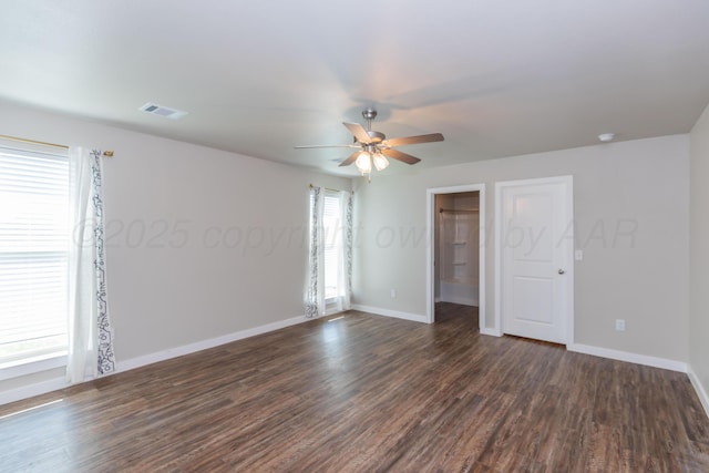 7701 Bellamy Dr, Amarillo, TX 79119 - spare room with a ceiling fan and dark wood-style flooring