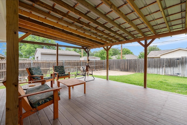 3607 Fleetwood Dr, Amarillo, TX 79109 - wooden deck featuring a fenced backyard
