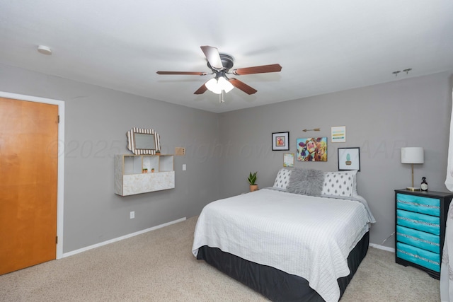 407 Thompson Ln, Canyon, TX 79015 - carpeted bedroom featuring ceiling fan and baseboards
