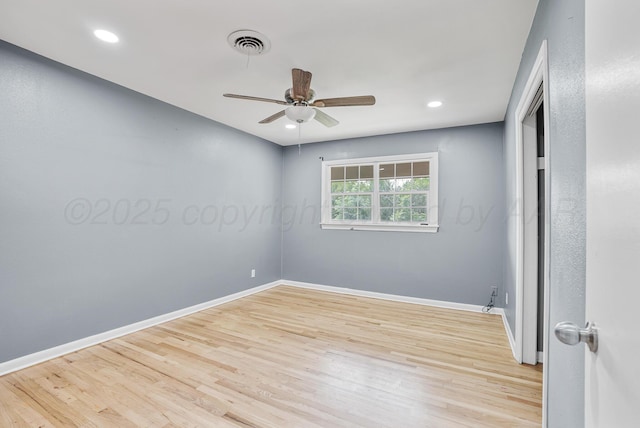 3701 Westlawn Ave, Amarillo, TX 79102 - unfurnished bedroom featuring light wood finished floors, recessed lighting, and a ceiling fan