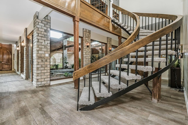 7402 Lynnlee Pl, Amarillo, TX 79121 - staircase with wood finished floors