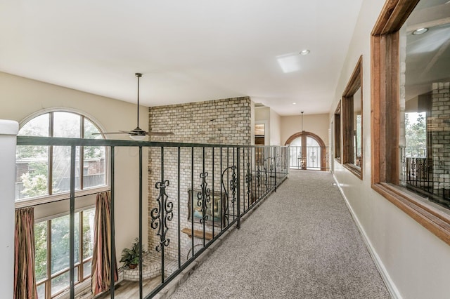7402 Lynnlee Pl, Amarillo, TX 79121 - corridor with carpet, plenty of natural light, and recessed lighting