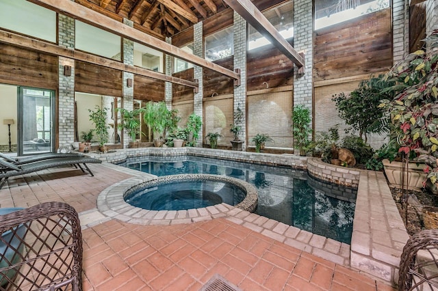 7402 Lynnlee Pl, Amarillo, TX 79121 - view of pool featuring a pool with connected hot tub and a patio area