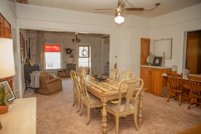400 W 7th St, Panhandle, TX 79068 - dining room with light carpet and a ceiling fan