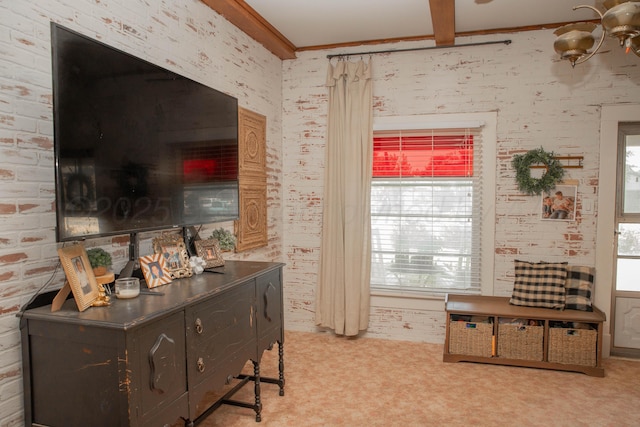 400 W 7th St, Panhandle, TX 79068 - interior space featuring brick wall and ornamental molding
