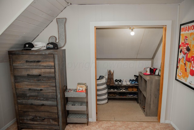 400 W 7th St, Panhandle, TX 79068 - corridor featuring lofted ceiling and light colored carpet