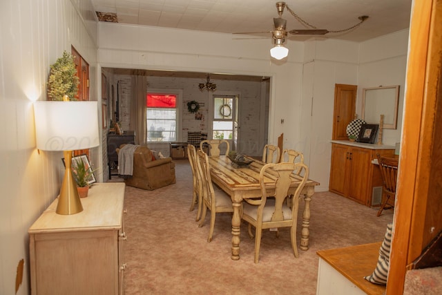 400 W 7th St, Panhandle, TX 79068 - dining space with a ceiling fan and light carpet