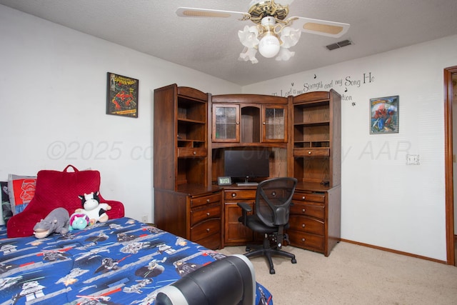 8001 Arbor St, Amarillo, TX 79110 - bedroom with light carpet and ceiling fan