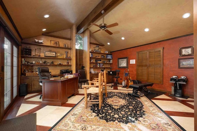 2200 Parker St, Amarillo, TX 79109 - office space with inlaid floor details, ceiling fan, and recessed lighting
