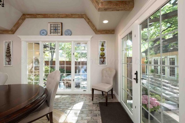 2200 Parker St, Amarillo, TX 79109 - doorway featuring french doors, brick patterned flooring, and baseboards