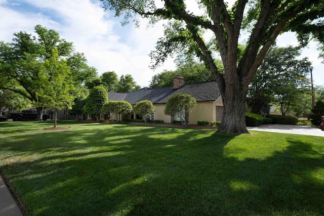 2200 Parker St, Amarillo, TX 79109 - view of front of home with a front lawn, a chimney, and stucco siding