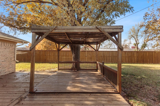 deck featuring a yard