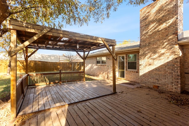 deck with a pergola