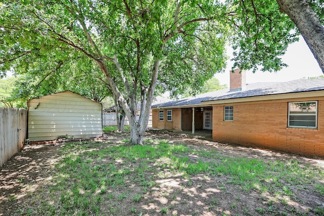 3506 Barclay Dr, Amarillo, TX 79109 - fenced backyard with a shed