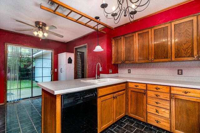 6700 Deer Park Dr, Amarillo, TX 79124 - kitchen featuring dishwasher, a sink, and light countertops