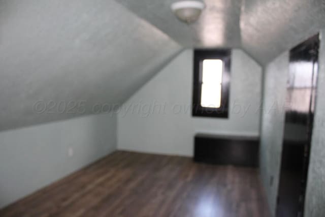 bonus room featuring vaulted ceiling and wood finished floors