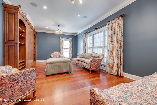 2223 S Ong St, Amarillo, TX 79109 - bedroom featuring crown molding, recessed lighting, and light wood-style floors