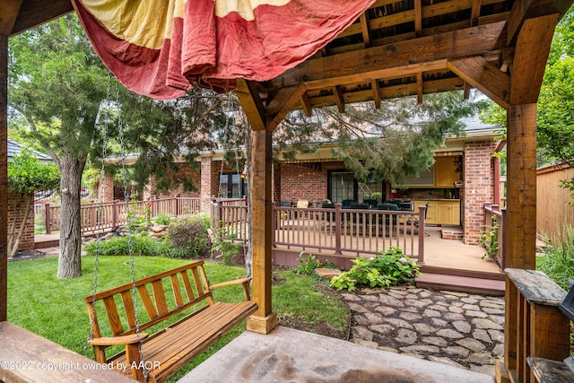 2223 S Ong St, Amarillo, TX 79109 - view of patio / terrace featuring a wooden deck