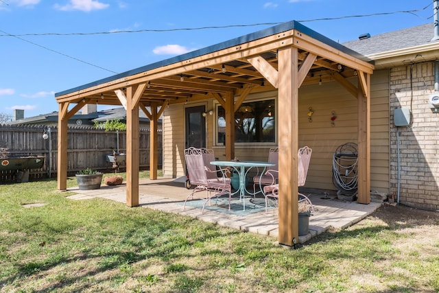 view of patio / terrace with fence