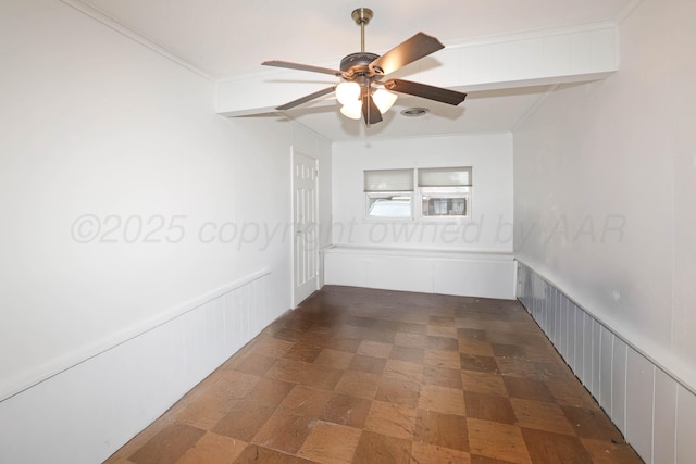 2901 Carter St, Amarillo, TX 79103 - empty room featuring ceiling fan and ornamental molding