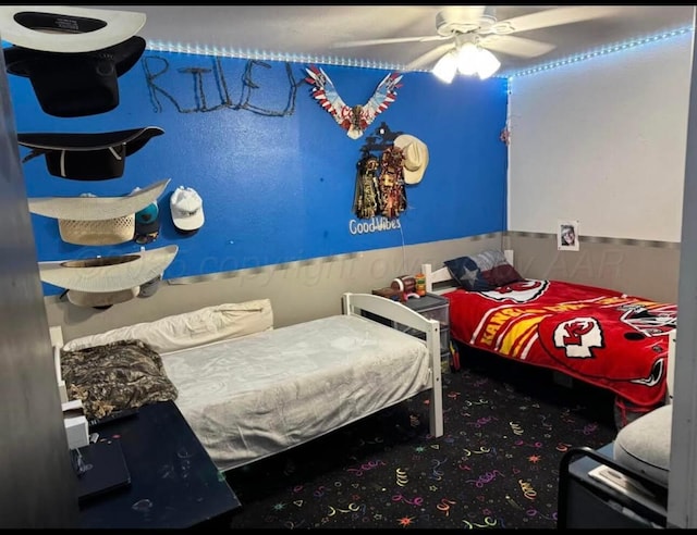 100 Bunavista St, Borger, TX 79007 - carpeted bedroom featuring ceiling fan