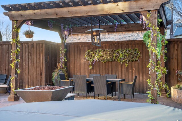 view of patio with a pergola