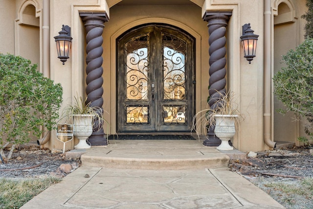 doorway to property with french doors