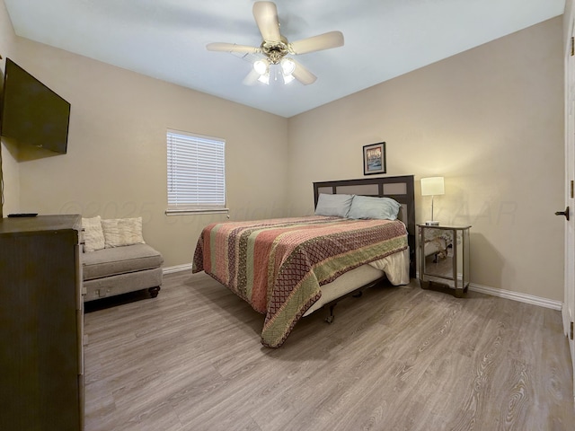 8 Glenbrook Dr, Borger, TX 79007 - bedroom featuring light wood-type flooring and a ceiling fan