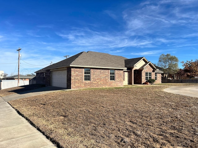 view of front of house with a garage