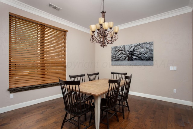 5401 Walesa Ct, Amarillo, TX 79119 - dining room with hardwood / wood-style flooring, a chandelier, and crown molding