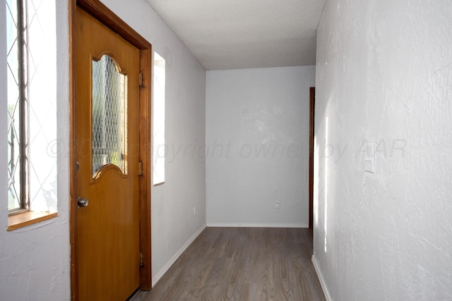 7408 Sleepy Hollow Blvd, Amarillo, TX 79121 - hall with wood finished floors, a textured ceiling, healthy amount of natural light, and baseboards