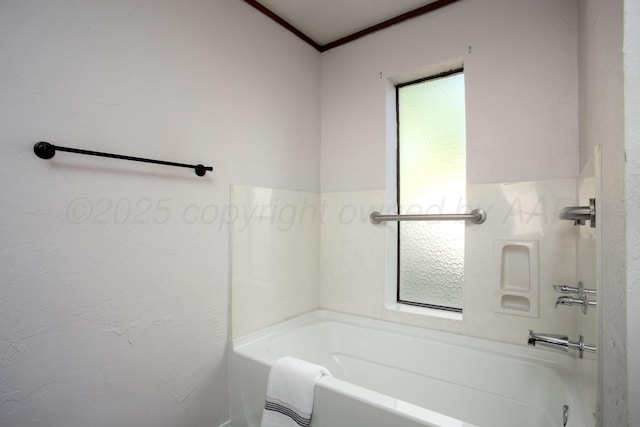 7408 Sleepy Hollow Blvd, Amarillo, TX 79121 - bathroom with a bath and ornamental molding