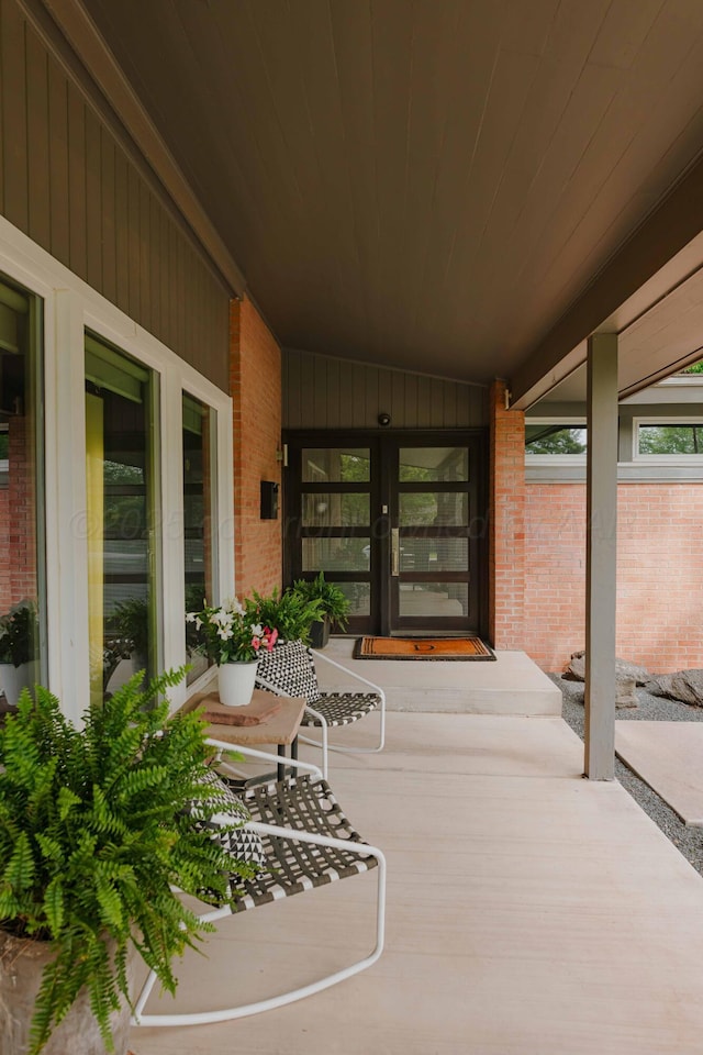 view of patio / terrace featuring french doors