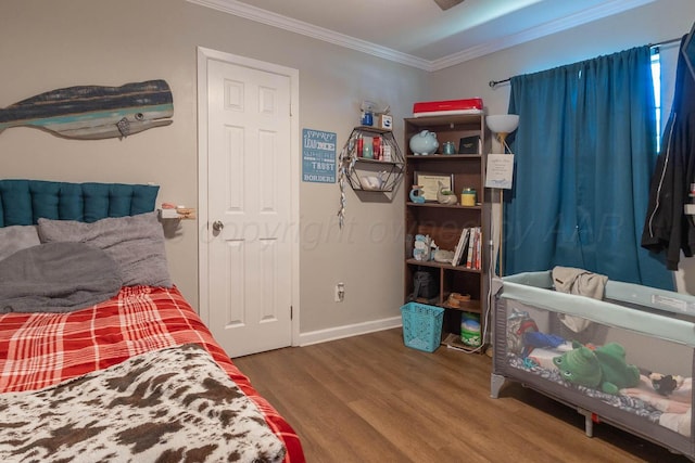 3102 S Bivins St, Amarillo, TX 79103 - bedroom featuring crown molding and wood finished floors