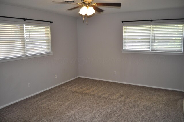 3411 Royal Rd, Amarillo, TX 79109 - carpeted spare room featuring ceiling fan and baseboards