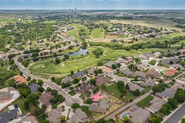 7 Pebble Beach Ct, Amarillo, TX 79124 - aerial view of property and surrounding area with a large body of water, nearby suburban area, and a local golf course