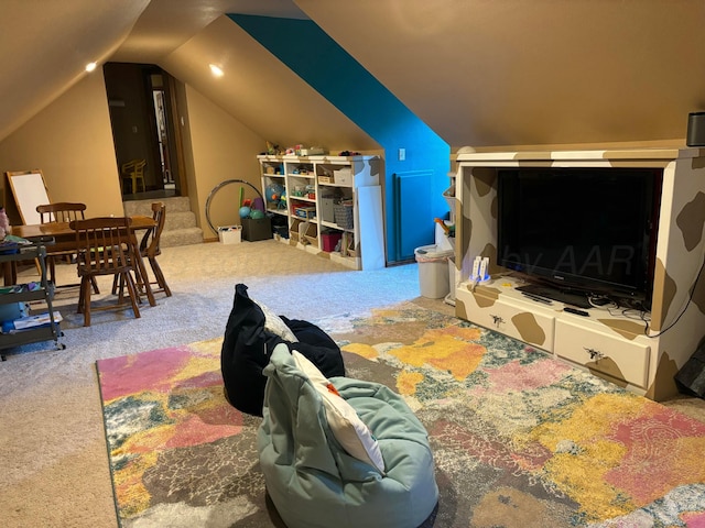7 Pebble Beach Ct, Amarillo, TX 79124 - carpeted bedroom featuring vaulted ceiling