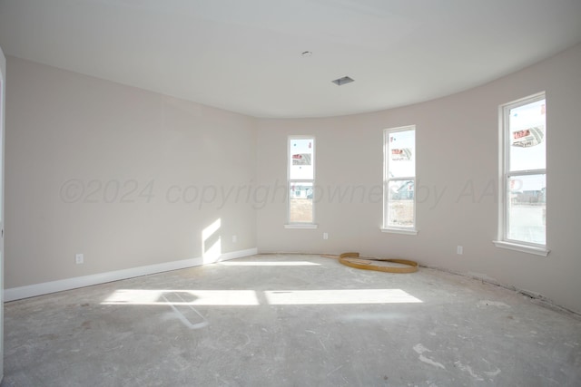view of spare room