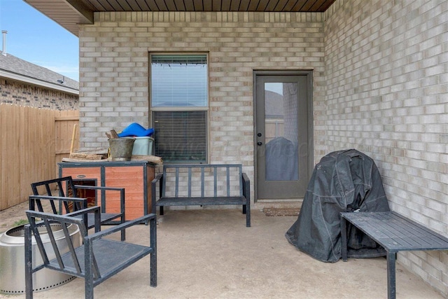view of patio with fence