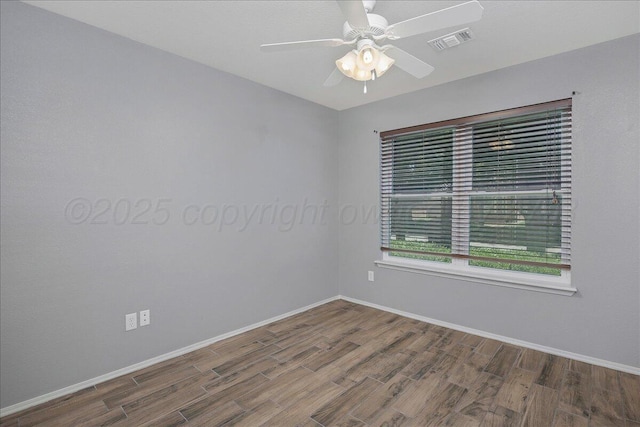 3610 S Mirror St, Amarillo, TX 79118 - spare room with wood finished floors and a ceiling fan