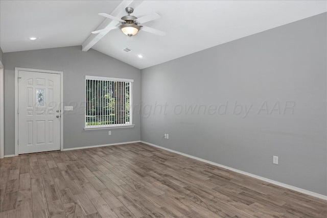 3610 S Mirror St, Amarillo, TX 79118 - empty room featuring wood finished floors and a ceiling fan