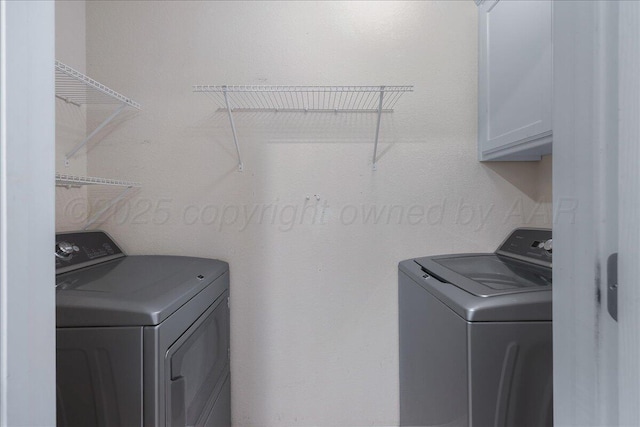 3610 S Mirror St, Amarillo, TX 79118 - washroom featuring independent washer and dryer and cabinet space