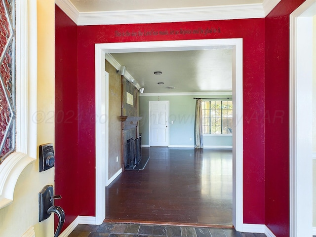 hall with crown molding