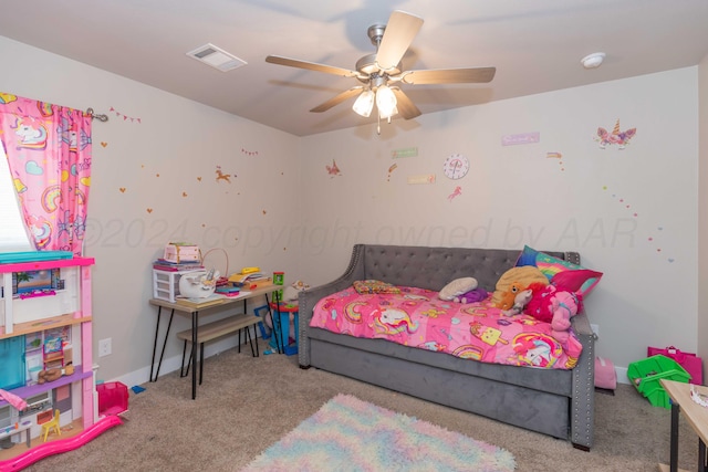 1738 Wesleyan St, Amarillo, TX 79118 - bedroom featuring light carpet and ceiling fan