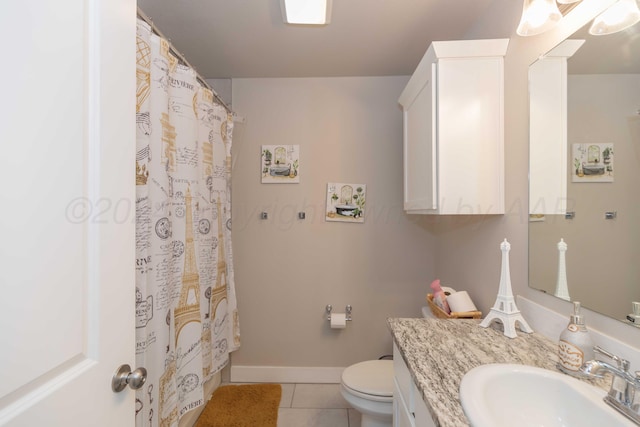 1738 Wesleyan St, Amarillo, TX 79118 - bathroom with vanity, tile patterned flooring, and toilet