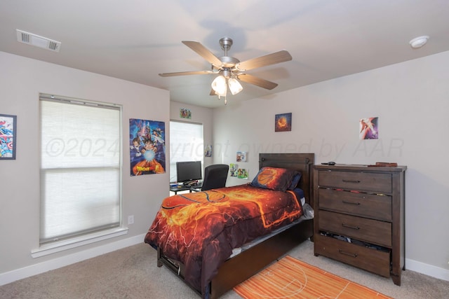1738 Wesleyan St, Amarillo, TX 79118 - bedroom with light colored carpet and ceiling fan