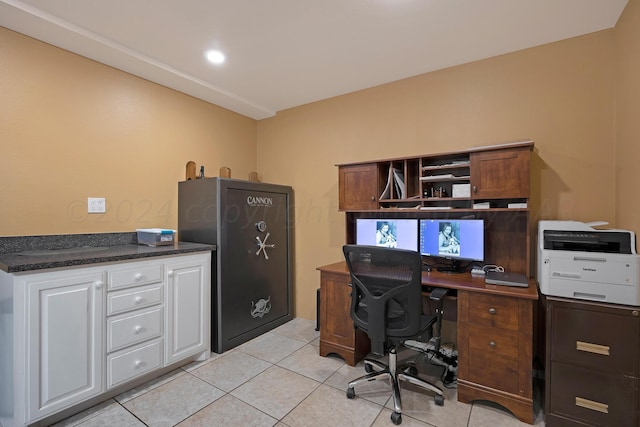 office area featuring light tile patterned floors